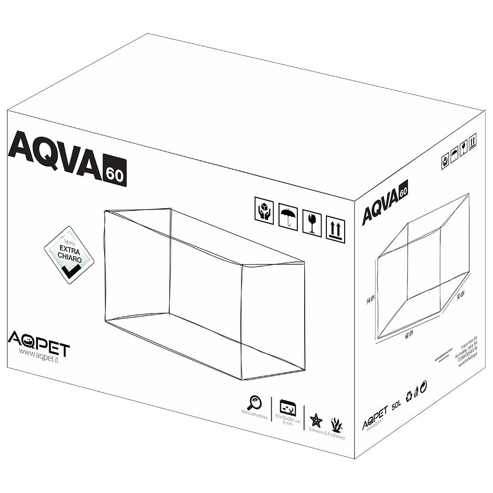AQPET Acquario aqua 60 in vetro extrachiaro