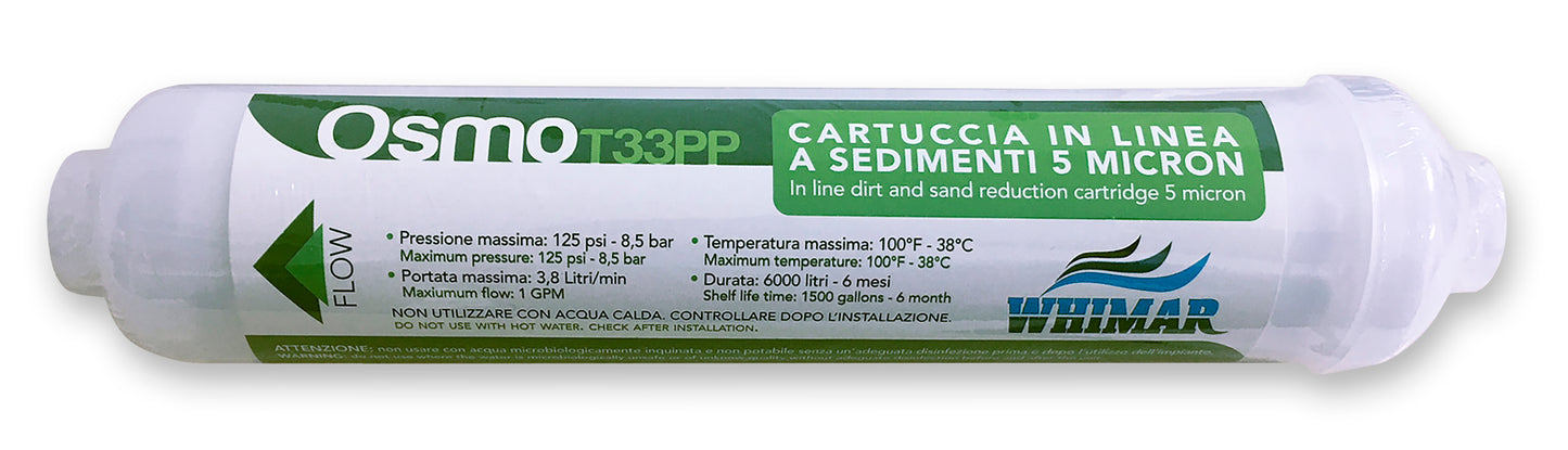 WHIMAR T33PP cartuccia sedimento in linea